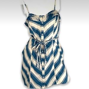 Kimchi Blue Spaghetti Strap Blue and White Striped Dress